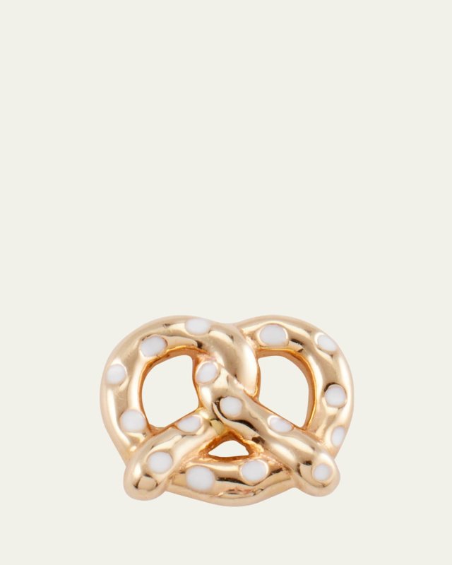 14K Yellow Gold Pretzel Stud Earring, Single